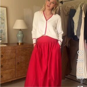 Anthropologie Maeve Designma CREAM COMBO Tipped Cardigan Sweater Sz 3X NEW